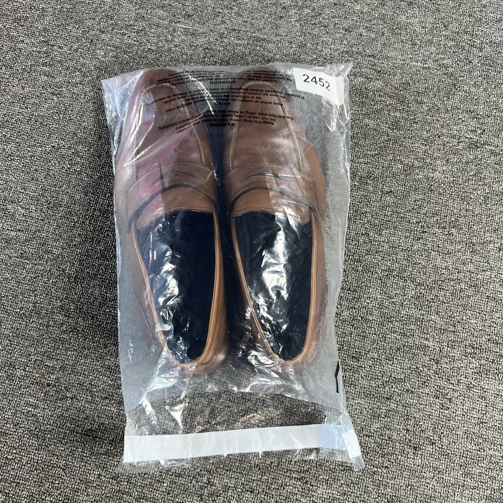 Ermenegildo Zegna Shoes Mens 10 Brown Leather Penny Loafer Dress Slip On Italy